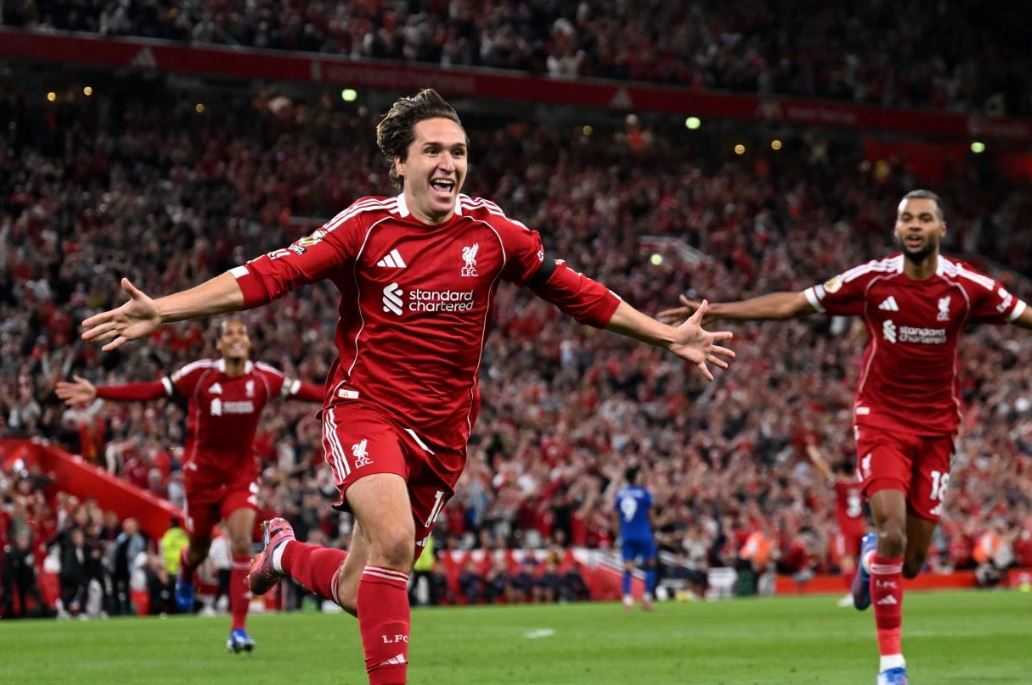 Cetak Gol Pertama di Premier League, Federico Chiesa Senang Bermain untuk Liverpool