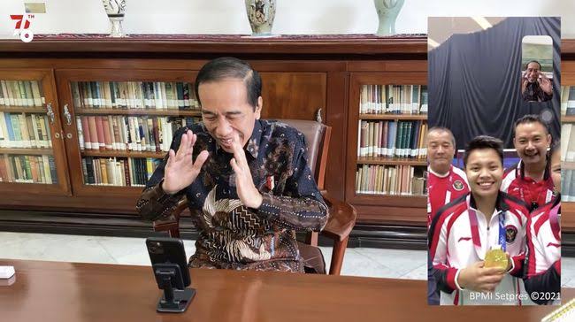 Greysia/Apriyani dan Jokowi