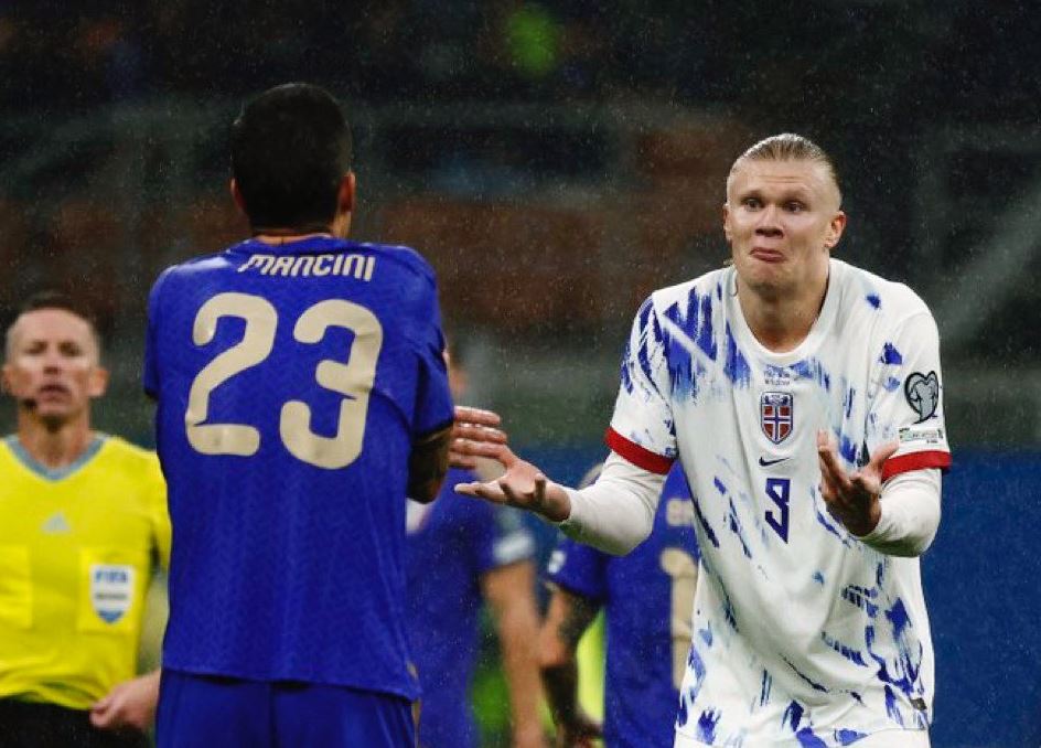 Drama Keributan Laga Italia vs Norwegia, Erling Haaland Ribut dengan Gianluca Mancini