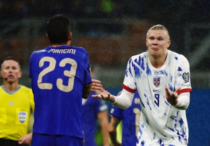 Drama Keributan Laga Italia vs Norwegia, Erling Haaland Ribut dengan Gianluca Mancini