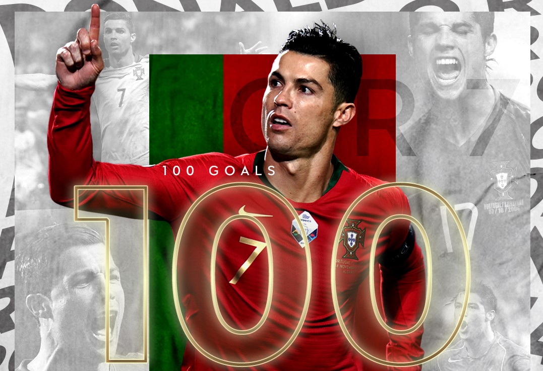 Cristiano Ronaldo Jadi Pemain Eropa Pertama yang Tembus 100 Gol di Timnas