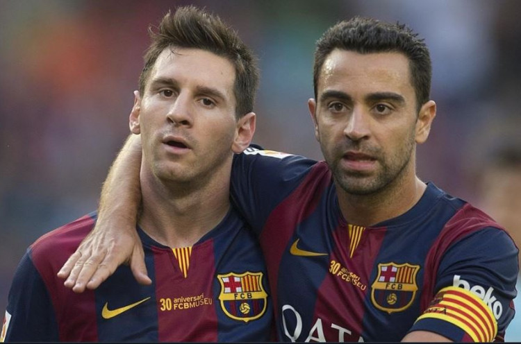 Lionel Messi Turut Berikan Pesan Emosional kepada Xavi Hernandez