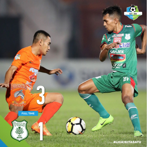 Borneo FC 3-1 PSMS Medan: Lopicic dan Abrizal Tundukkan Ayam Kinantan
