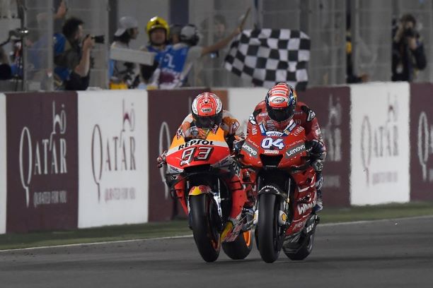 Persaingan Marc Marquez dan Andrea Dovizioso di MotoGP Qatar 2019
