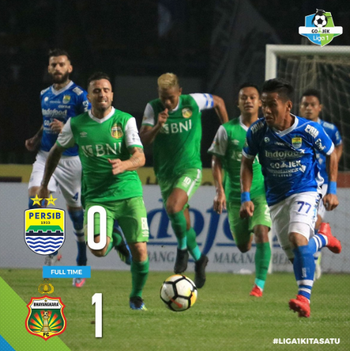 Persib Bandung 0-1 Bhayangkara FC: Gol Bunuh Diri Bauman Benamkan Rekor Kandang Persib