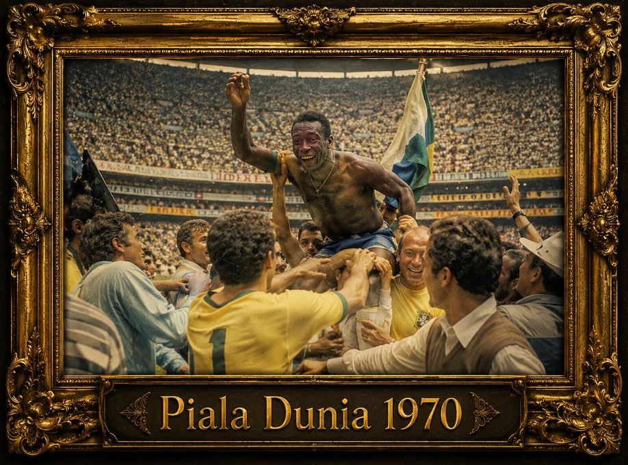 Kilas Balik Piala Dunia 1970: Trofi Bersejarah Jules Rimet dan Kejayaan Tim Terbaik Sepanjang Masa Brasil di Azteca