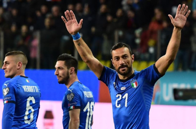 Italia Pecahkan 3 Rekor saat Menang 6-0 atas Liechtenstein, Quagliarella Bak Anggur Merah