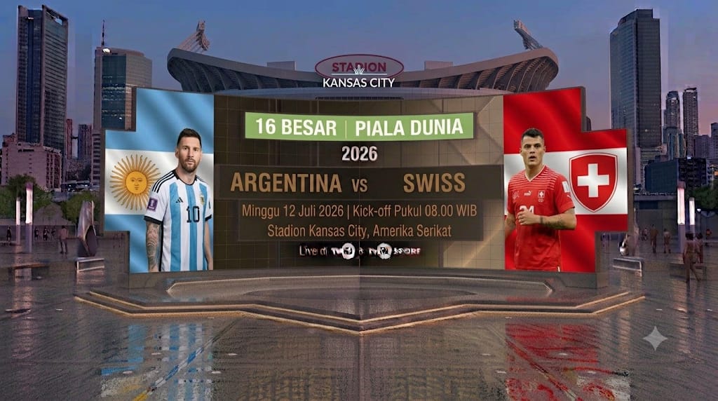 Jadwal Siaran Langsung dan Link Streaming Argentina vs Swiss, Live TVRI Minggu (12/7) Pukul 08.00 WIB