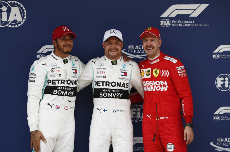Kualifikasi F1 GP China: Kalahkan Hamilton dengan Selisih 0,023 detik, Bottas Pole Position