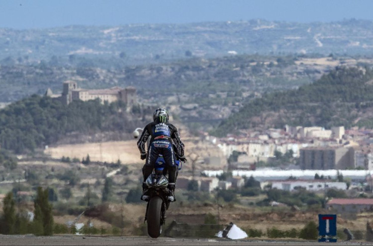 Warm-Up MotoGP Aragon: Trek Basah, Vinales Tercepat dan Marquez Jadi Penonton 