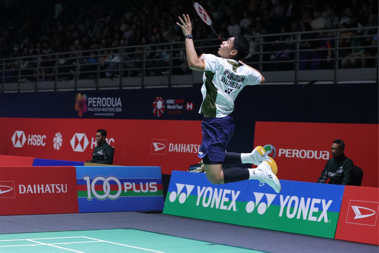 Aksi Moh. Zaki Ubaidillah di Malaysia Masters 2026. (PBSI)