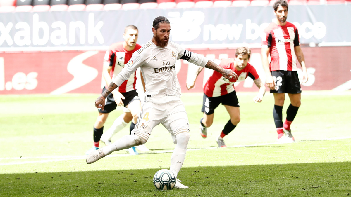 Athletic Bilbao 0-1 Real Madrid: Penalti Sergio Ramos Kirim Kabar Buruk untuk Barcelona