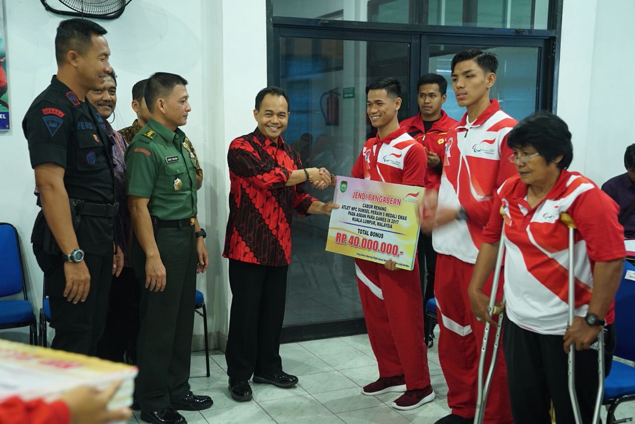 Terima Bonus, Atlet NPC Sumsel Siap Berjuang di Asian Paragames 2018
