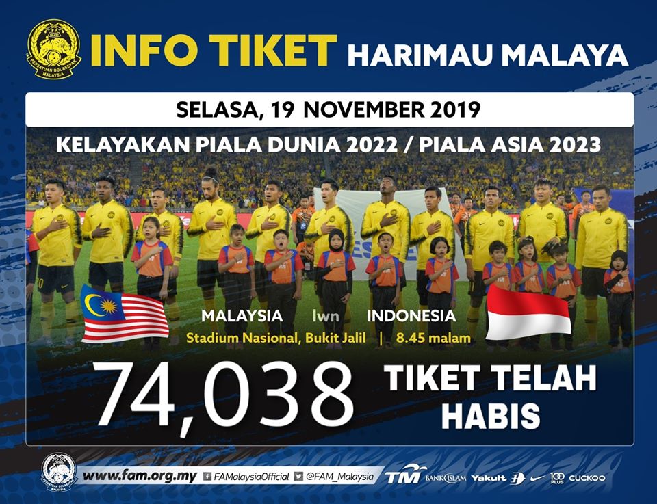 74.038 Tiket Malaysia Vs Timnas Indonesia Terjual, FAM Khawatirkan Kebingungan Penempatan Suporter Indonesia
