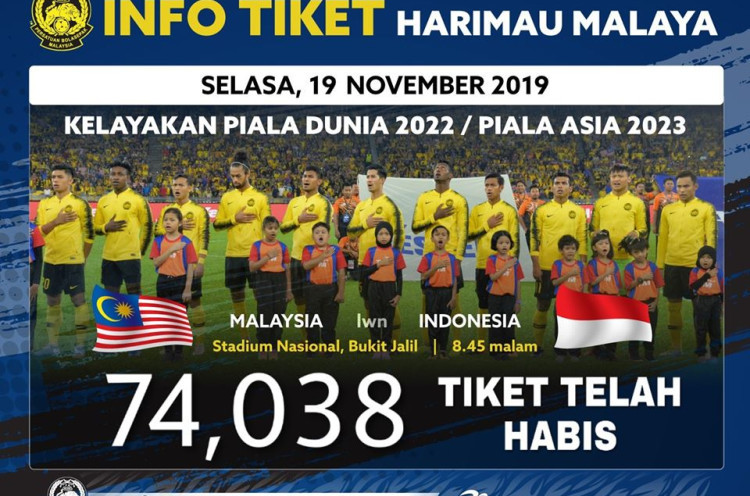 74.038 Tiket Malaysia Vs Timnas Indonesia Terjual, FAM Khawatirkan Kebingungan Penempatan Suporter Indonesia