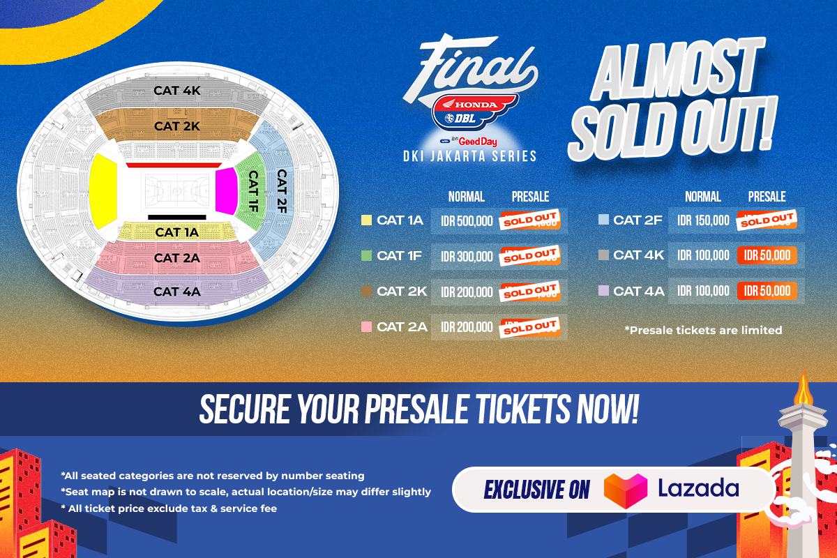Jangan Sampai Terlewat, Tiket DBL Jakarta di Indonesia Arena Hampir Ludes