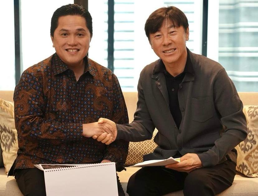 Erick Thohir Bertemu Shin Tae-yong Jelang Timnas Indonesia Vs Vietnam, Apa yang Dibicarakan?