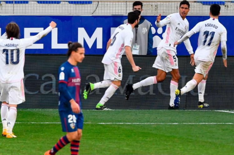 Huesca 1-2 Real Madrid: Gol Varane Berbuah Tiga Poin Berharga