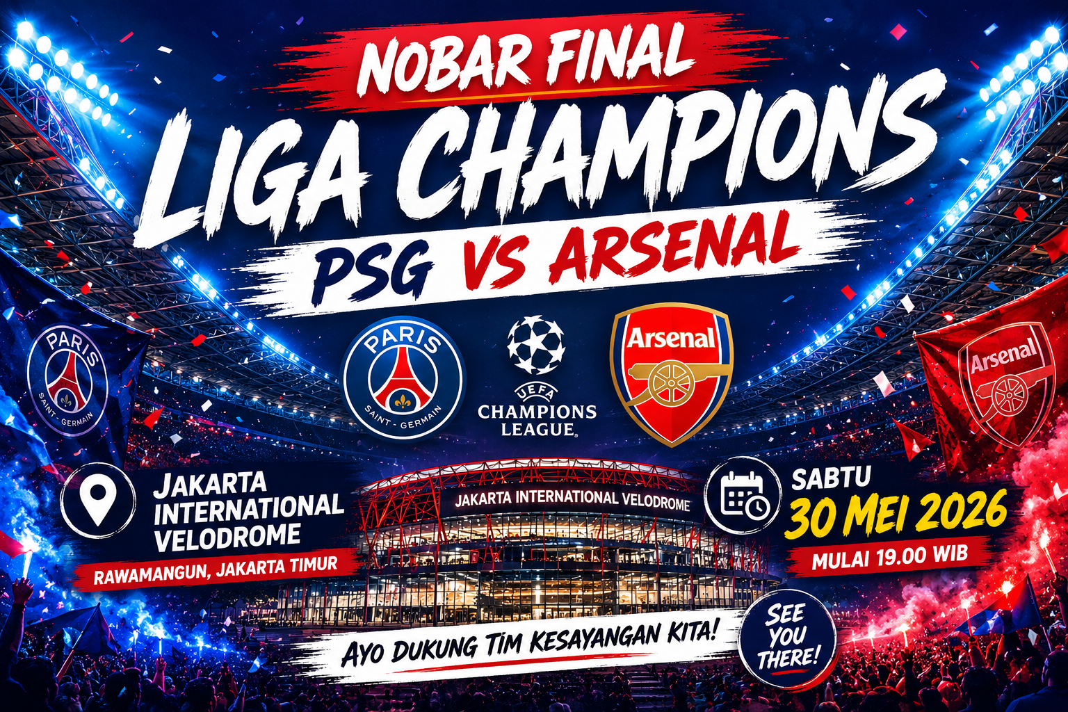 Tempat Nobar Final Liga Champions untuk Suporter Arsenal di Jakarta dan Cara Membeli Tiketnya