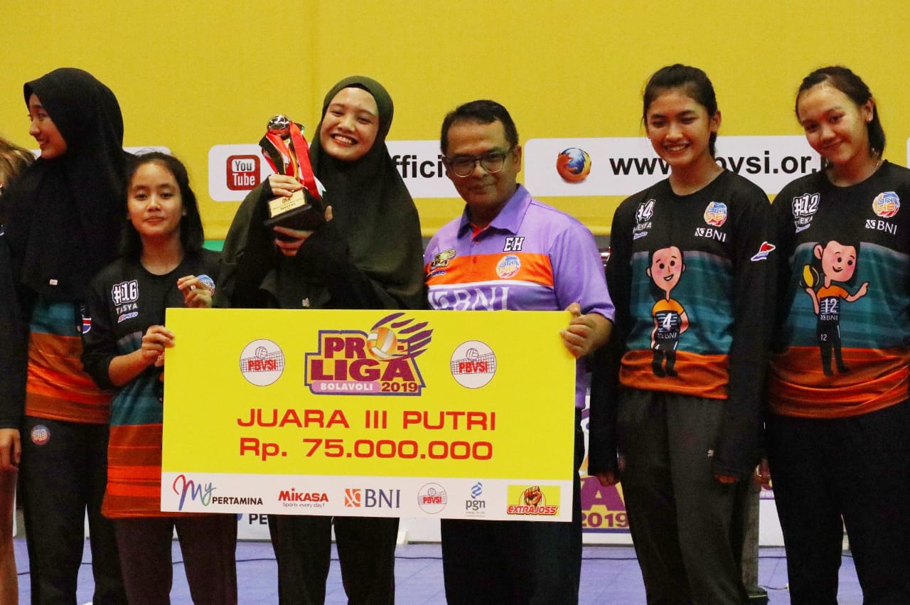 Tim Putri BNI 46 Rebut Peringkat Ketiga Proliga 2019