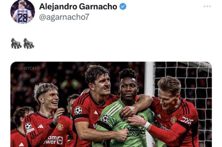 Andre Onana Tegaskan Tidak Tersinggung dengan Emoji Gorila dari Alejandro Garnacho