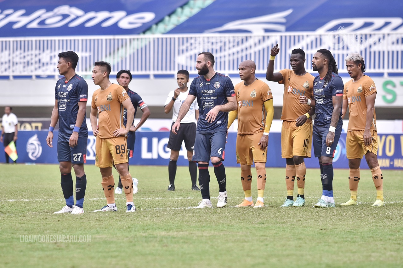 Hasil Liga 1: Sepuluh Pemain Bhayangkara FC Tahan Imbang Arema FC