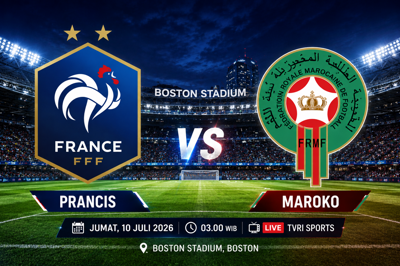Jadwal Siaran Langsung dan Link Streaming Prancis vs Maroko, Live TVRI Jumat (10/7) Pukul 03.00 WIB
