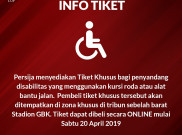 Persija Jakarta Siapkan Tiket Khusus untuk Penyandang Disabilitas