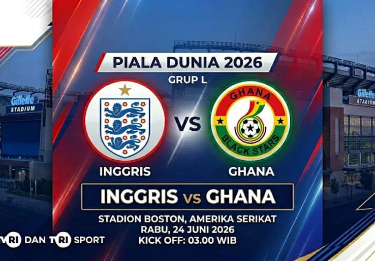 Jadwal Siaran Langsung dan Link Streaming Inggris vs Ghana, Live TVRI Rabu (24/6) Pukul 03.00 WIB