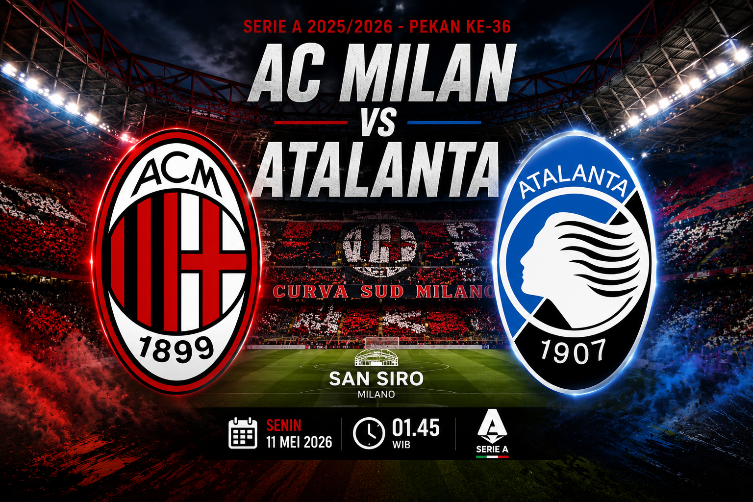 Prediksi dan Statistik AC Milan vs Atalanta: Rossoneri Rawan Terpeleset