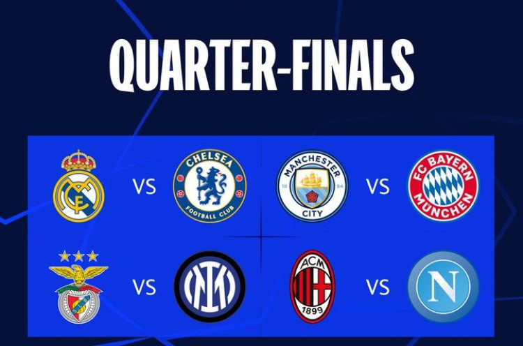Jadwal Siaran Langsung Perempat Final Liga Champions Tengah Pekan Ini