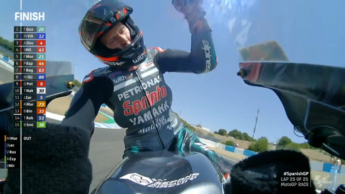 Hasil MotoGP Jerez: Rossi dan Marquez Crash, Quartararo Tak Terbendung