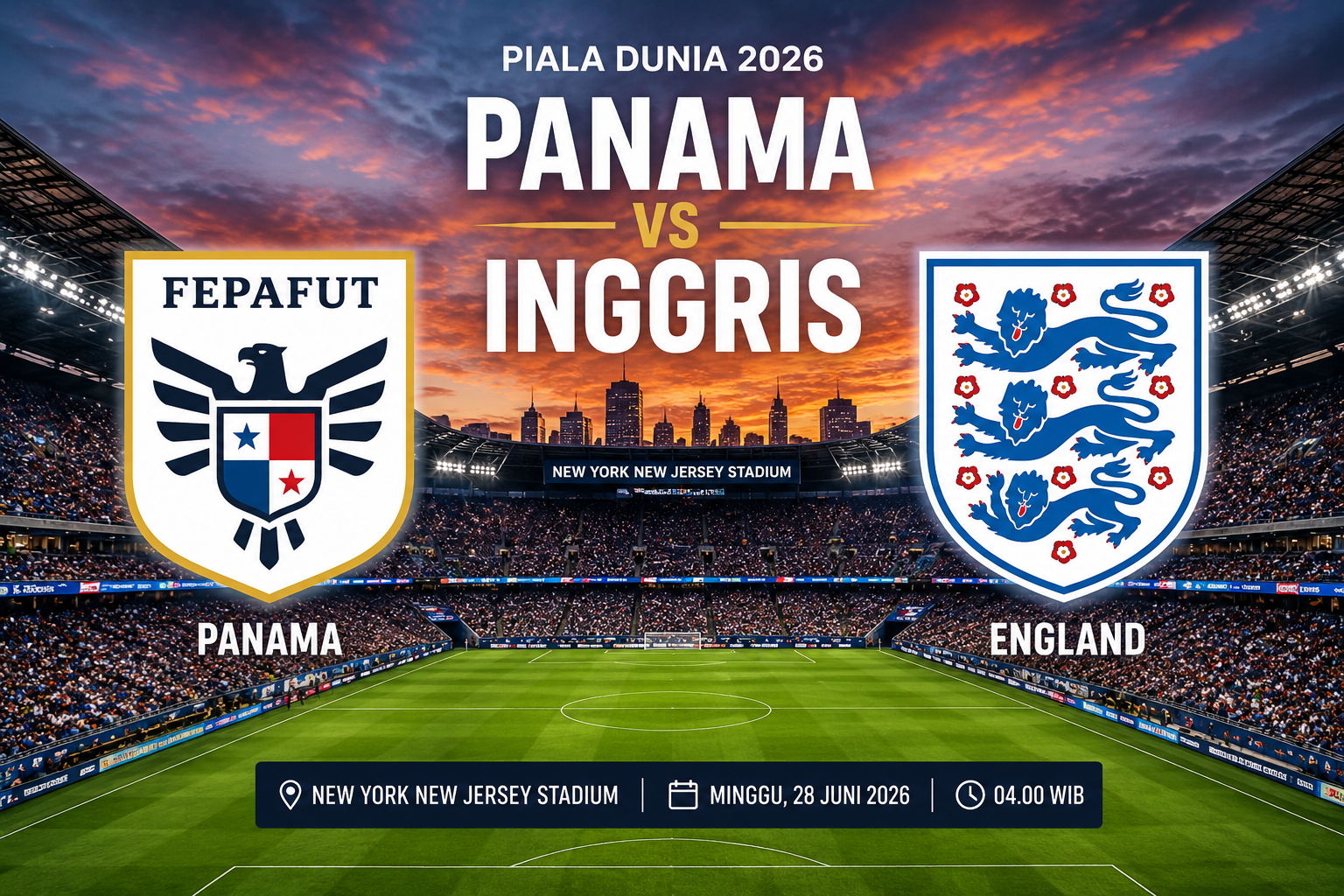 Prediksi dan Statistik Panama vs Inggris: The Three Lions Membidik Juara Grup