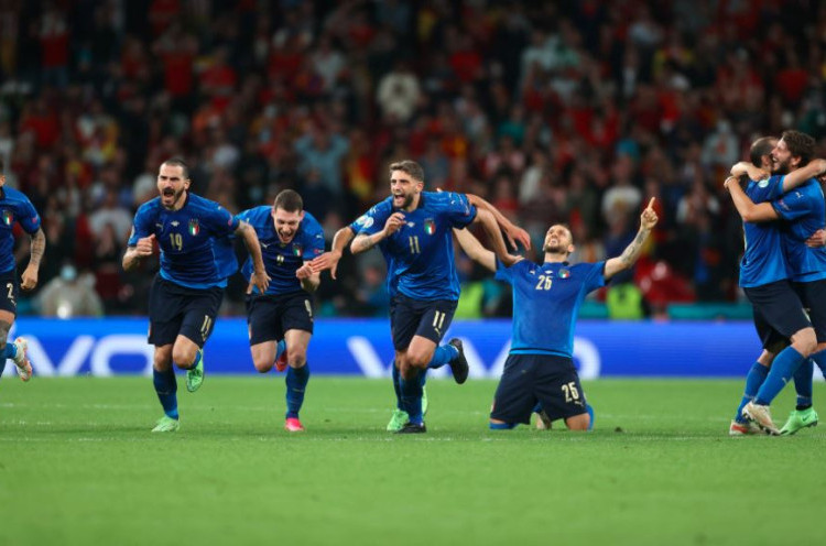Piala Eropa 2020 - Italia 1-1 Spanyol (4-2): Lalui Drama Adu Penalti, Gli Azzurri Tembus Final