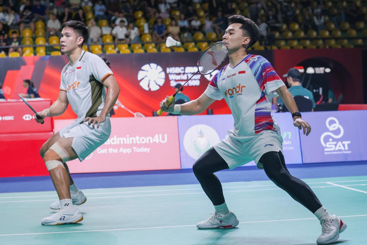 Aksi Leo Rolly Carnando/Daniel Marthin di Thailand Open 2026. (PBSI)