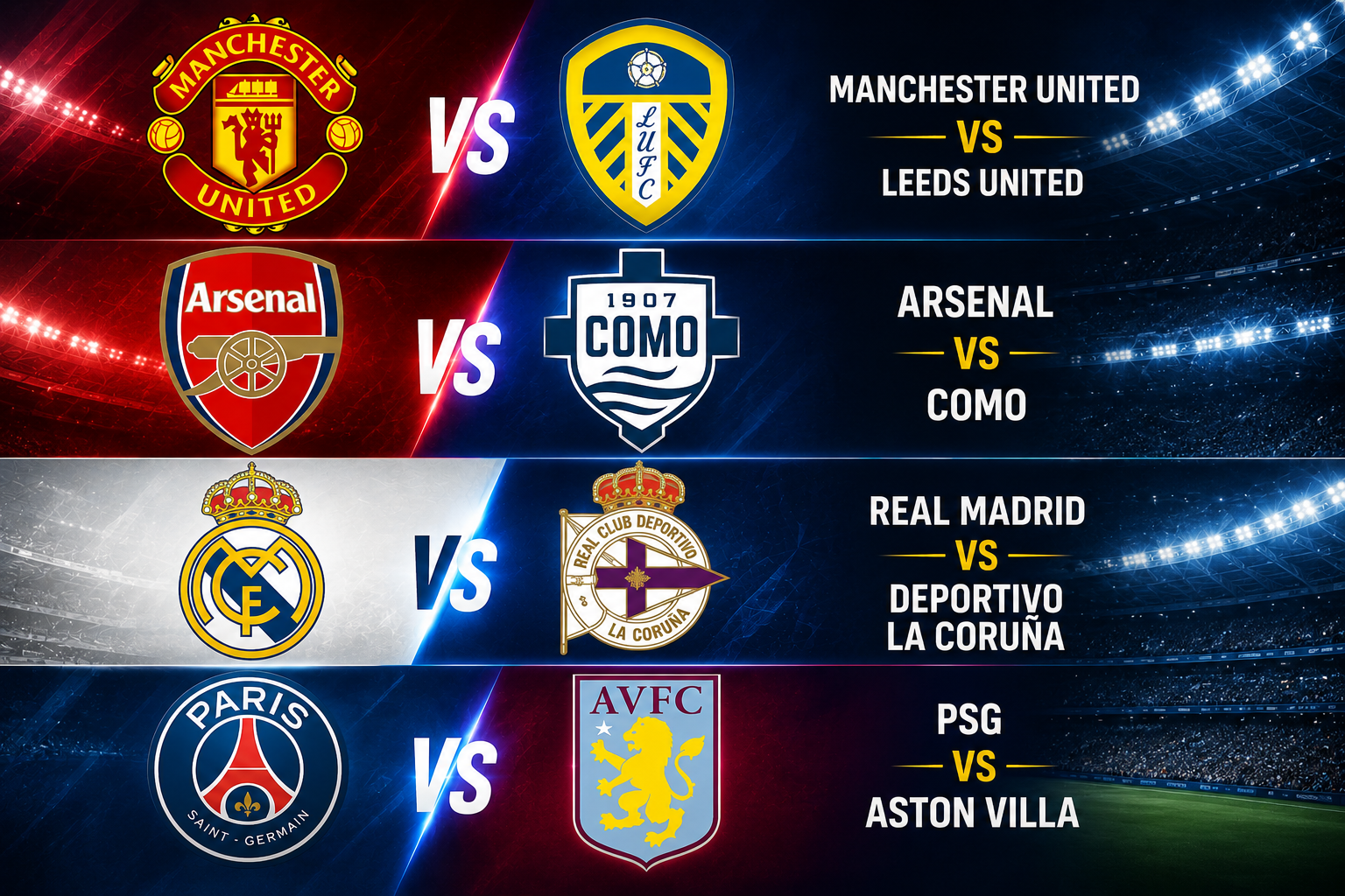 Jadwal Pertandingan Bola Hari Ini: Piala Super Eropa hingga Uji Coba Man United, Arsenal, dan Madrid