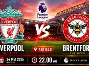 Jadwal dan Link Streaming Liverpool vs Brentford, Live! Minggu (24/5) Malam WIB