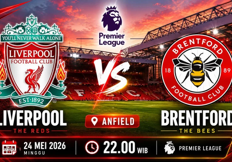 Jadwal dan Link Streaming Liverpool vs Brentford, Live! Minggu (24/5) Malam WIB