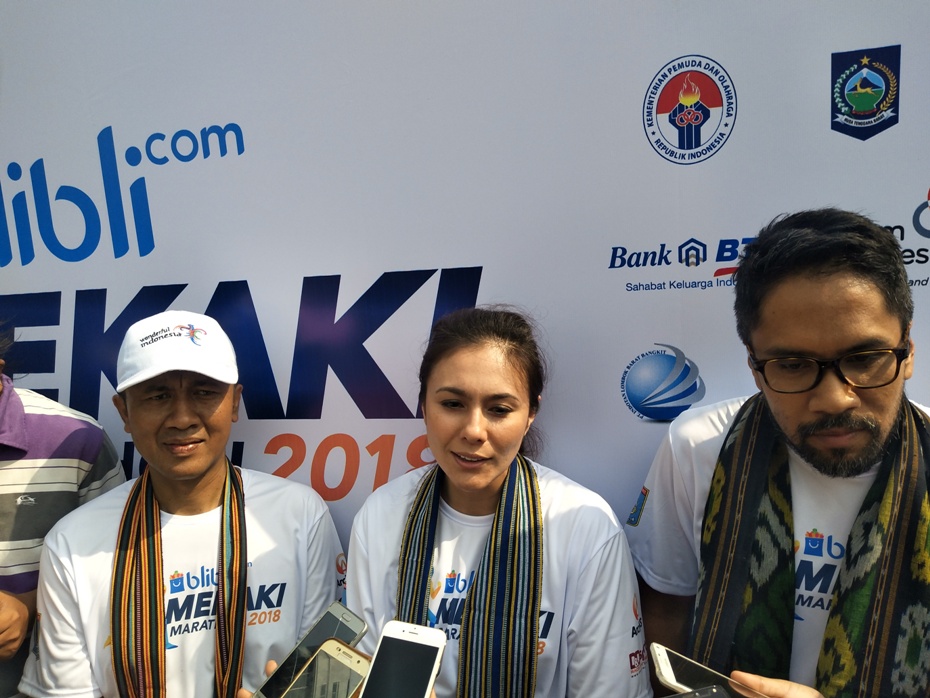 Wulan Guritno Ajak Masyarakat Lombok untuk Bangkit Lewat Mekaki Marathon 2018