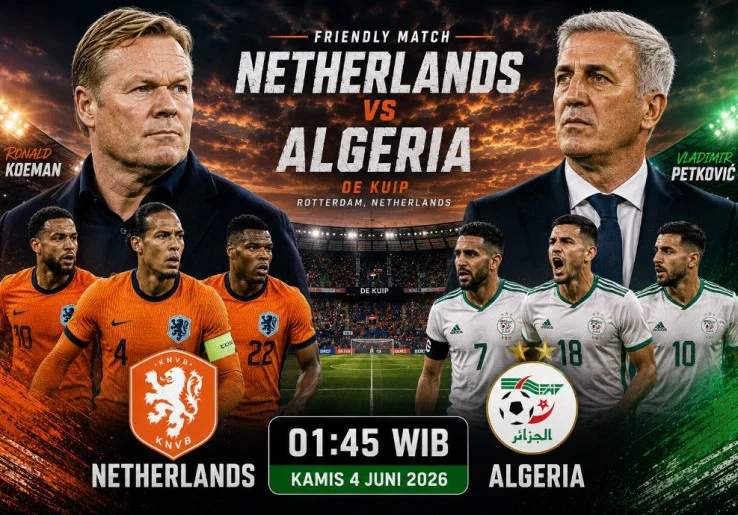 Jadwal Live Streaming Belanda vs Aljazair, Kick-off di De Kuip pada Kamis (04/06) Dini Hari WIB