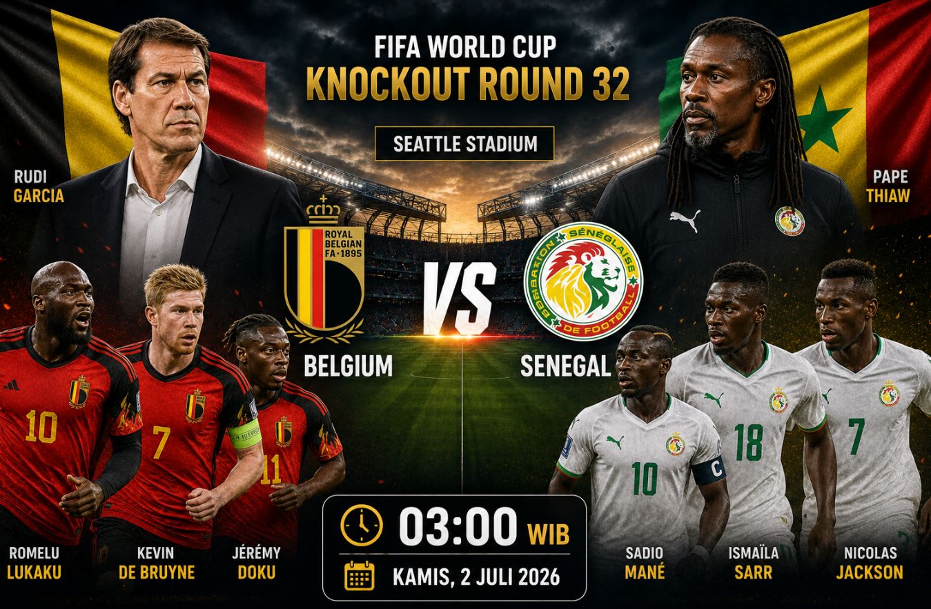 Prediksi dan Statistik 32 Besar Piala Dunia 2026 Belgia vs Senegal: Performa Kedua Tim Sama-sama Tak Meyakinkan