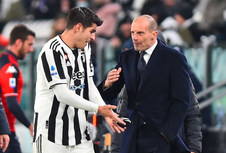 Menilik Keributan Allegri dengan Morata di Area Teknik