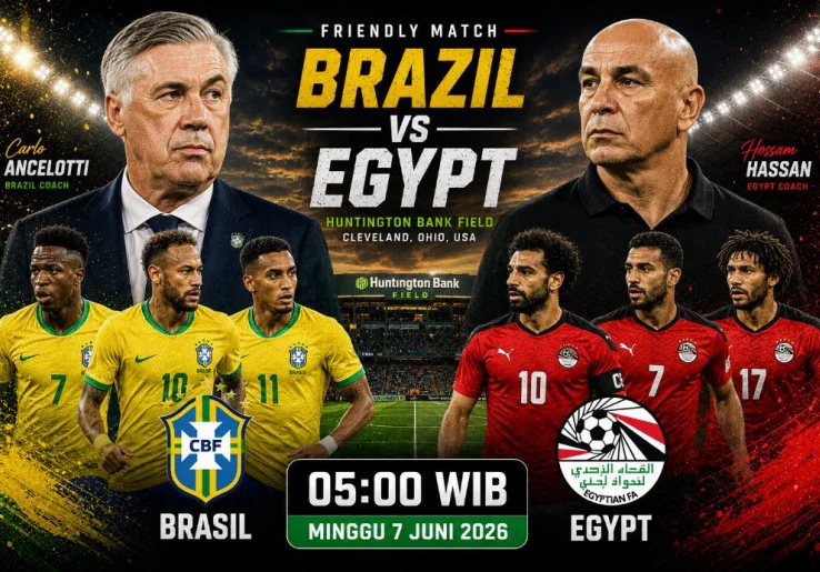 Prediksi dan Statistik Brasil vs Neymar: Duel Vinicius Junior dengan Mohamed Salah di Huntington Bank Field