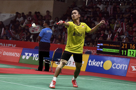 Semifinal Piala Thomas: Anthony Tumbang,  Indonesia Tertinggal dari China