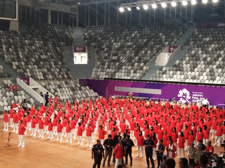Flash Mob dan Upacara Warnai Pengukuhan Kontingen Atlet Asian Games 2018