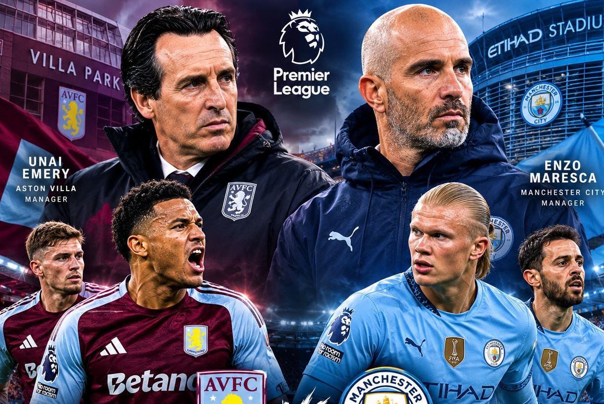 Prediksi Skor dan Link Live Streaming Aston Villa vs Manchester City: Menuju Delapan Kemenangan Beruntun