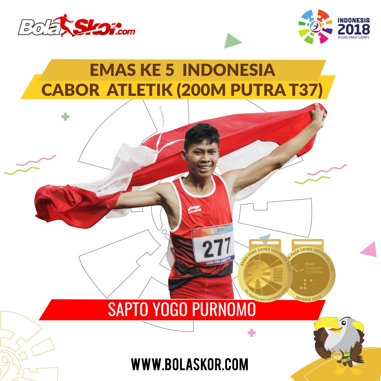 Raih Dua Medali Emas Asian Para Games 2018, Pelatih Punya Pesan untuk Sapto Yogo