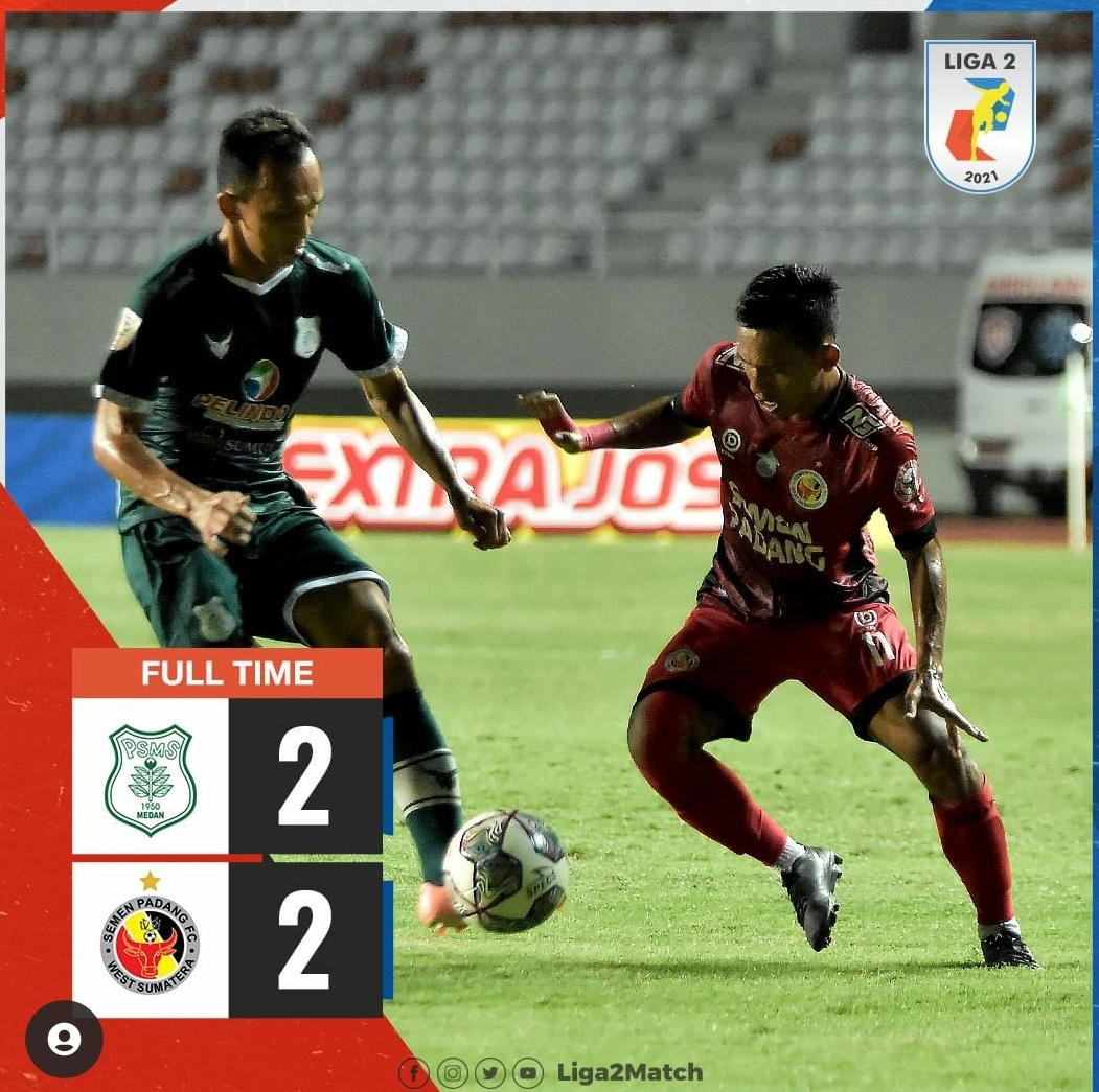Hasil Liga 2: PSMS Vs Semen Padang Imbang, Mitra Kukar Belum Menang