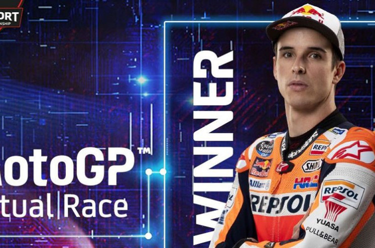 MotoGP Virtual: Alex Marquez Juara, Valentino Rossi Naik Podium