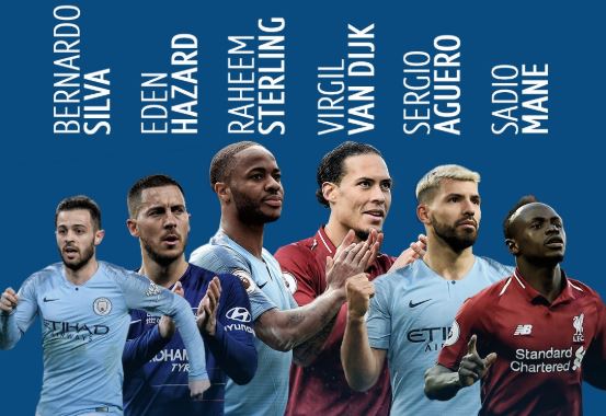 6 Kandidat Peraih Pemain Terbaik Premier League 2018-19 Versi PFA